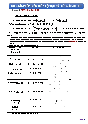 Bài tập Đại số Lớp 10 - Bài 4 Các phép toán trên tập hợp số (Có đáp án)